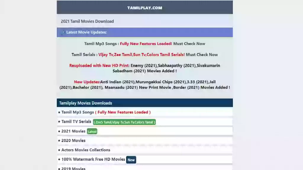 Tamilplay 2022 Tamil HD Movies Download latest Movies Download Tamilplay.com working link