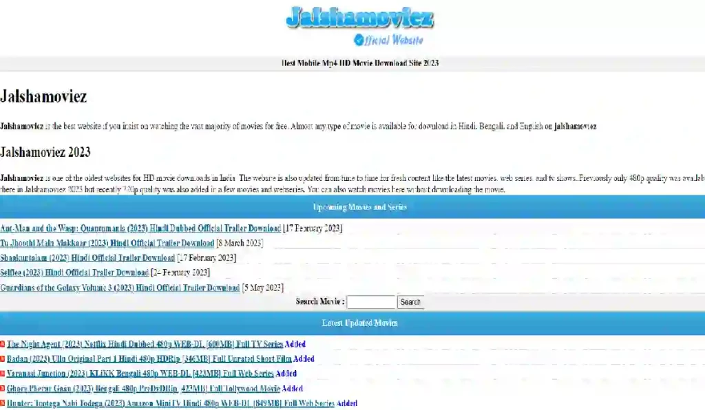 Jalshamoviez 2023, Bollywood, South Movie Download, Jalshamoviez.com