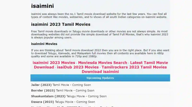 Isaimini Moviesda, Tamil Movies Download, Tamil Dubbed Movies, Moviesda.com, Moviesda.in, Isaimini.com, Isaimini.in
