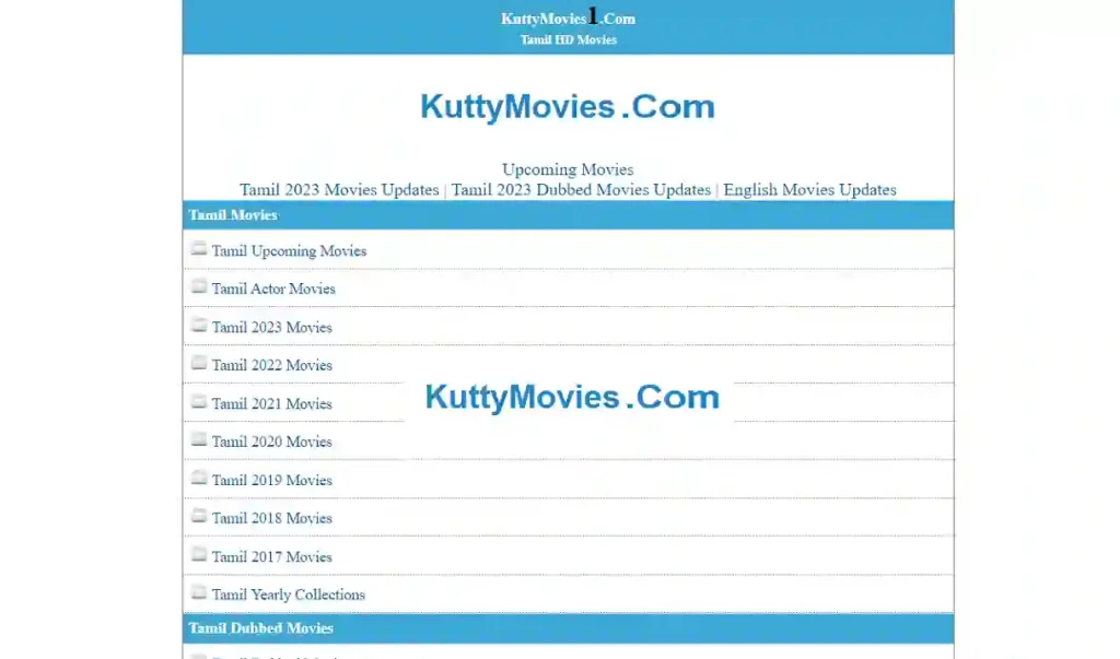 Kutty movies.com Kuttymovies Download, Tamil Dubbed movies
