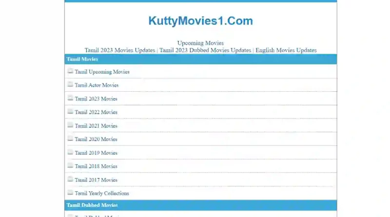 Kuttymovies 2023: Kutty Movies Collection Tamil, Kuttymovies net